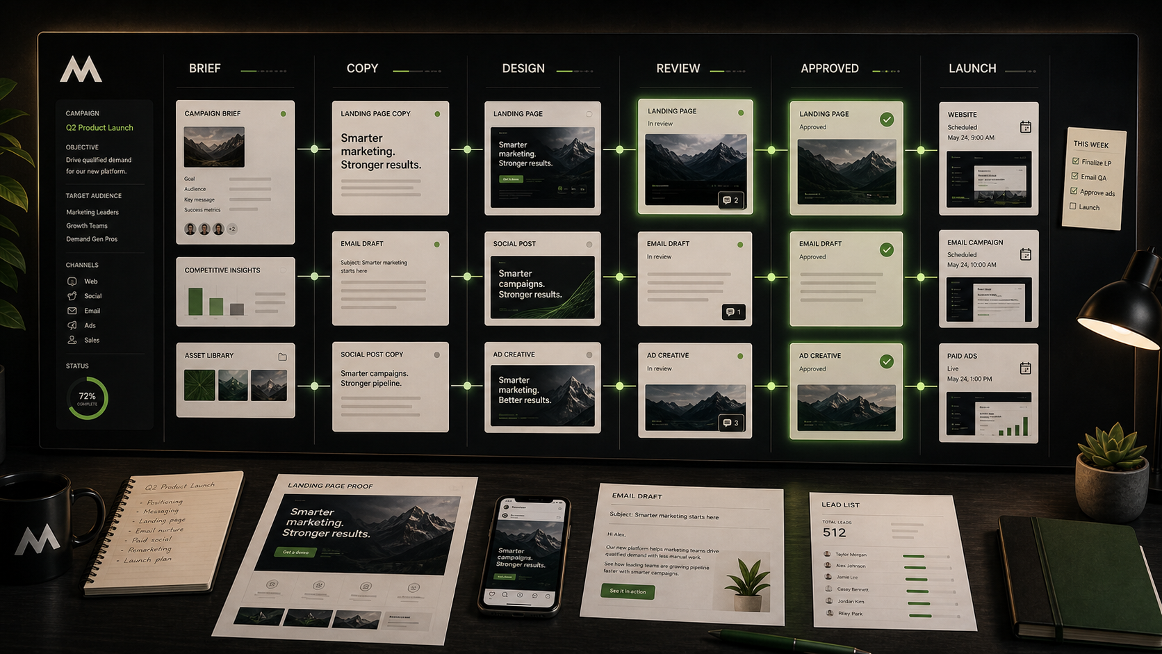 Markethink campaign workflow board preview
